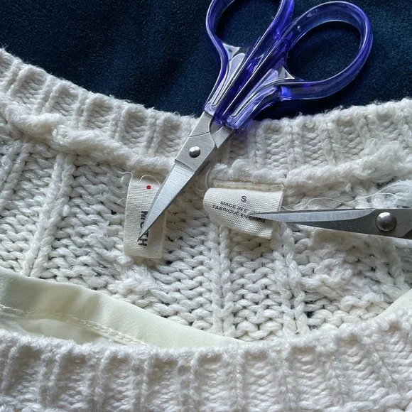 Anthropologie Moth Layered Cable Knit Ella Sweater in‎ Ivory - Picture 5 of 8